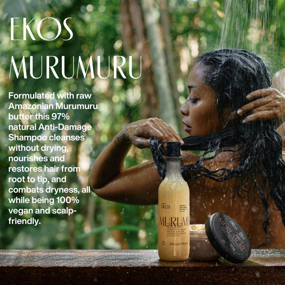 Natura Ekos Murumuru Restoring Shampoo cap detail showing precise dosing.