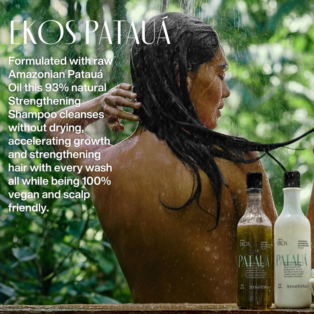 Natura Ekos Patauá Shampoo with Patauá oil gloss indicates conditioning benefits