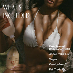Creamy texture of Natura Ekos Tukumã leaves skin velvety and smooth.