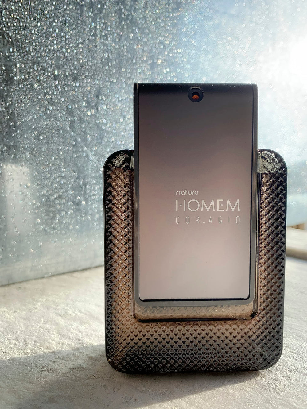 Natura Homem Cor Agio Deo box front, gift-ready packaging inspired by Brazilian biodiversity.