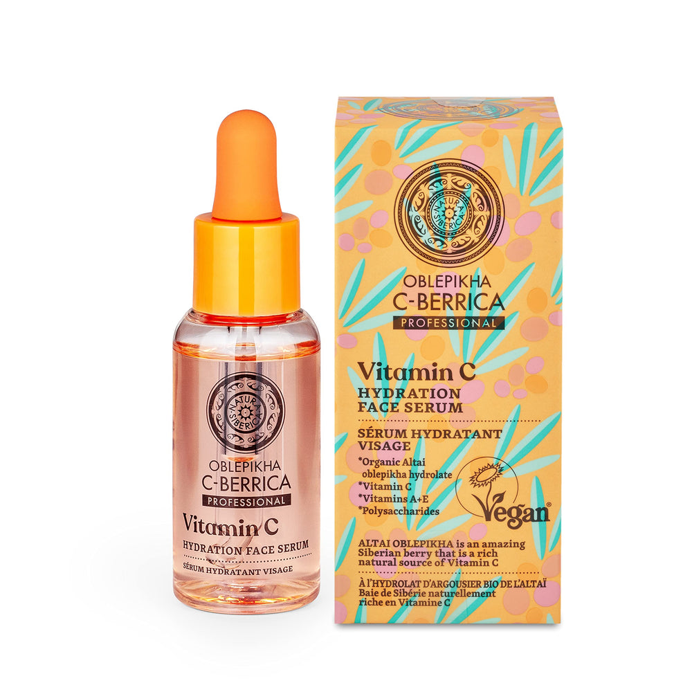 Natura Siberica Altai Oblepikha hydrolate bottle highlights natural ingredient sources.