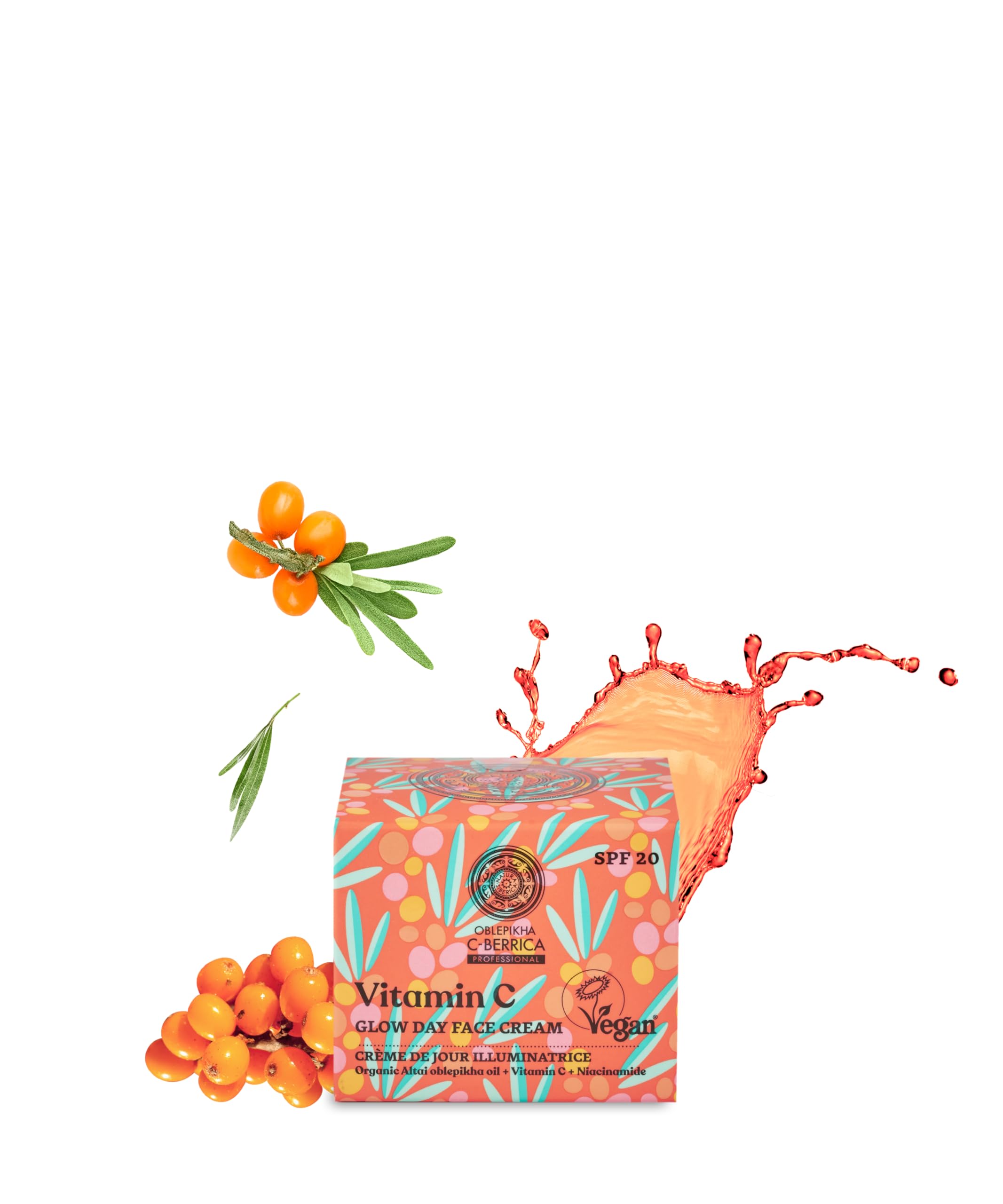 Natura Siberica C Berrica Glow Day Cream jar close-up showing creamy texture and hydration
