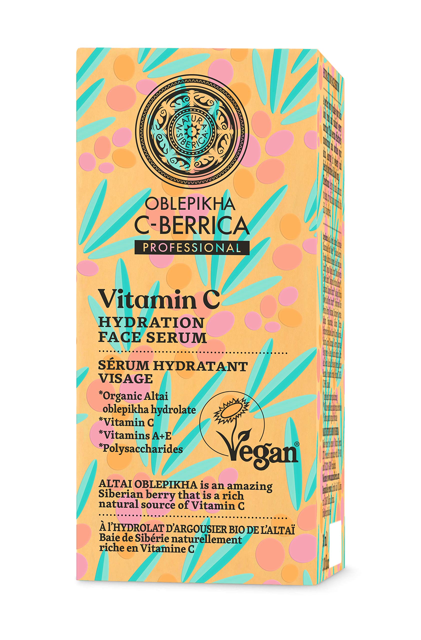 Natura Siberica C-Berrica serum bottle delivers lightweight hydration for all skin types.