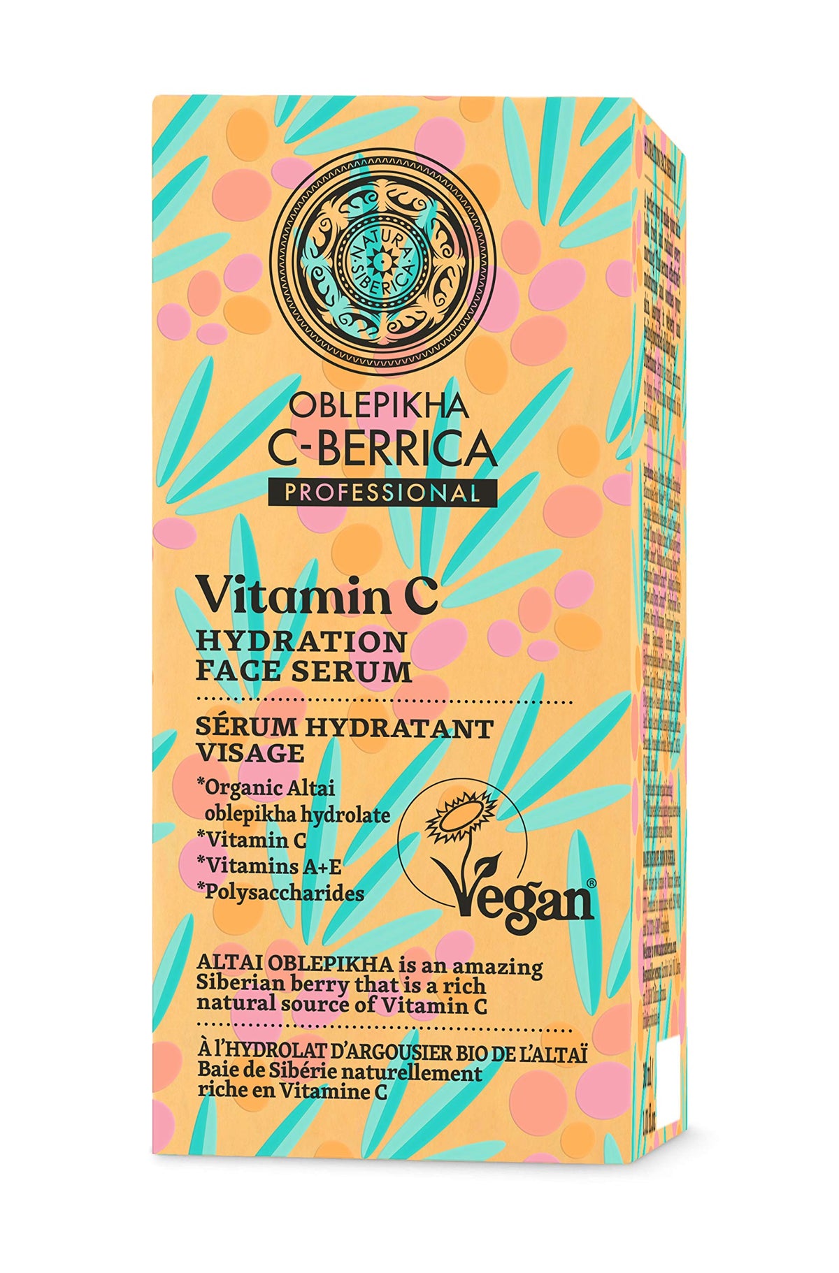 Natura Siberica C-Berrica serum bottle delivers lightweight hydration for all skin types.