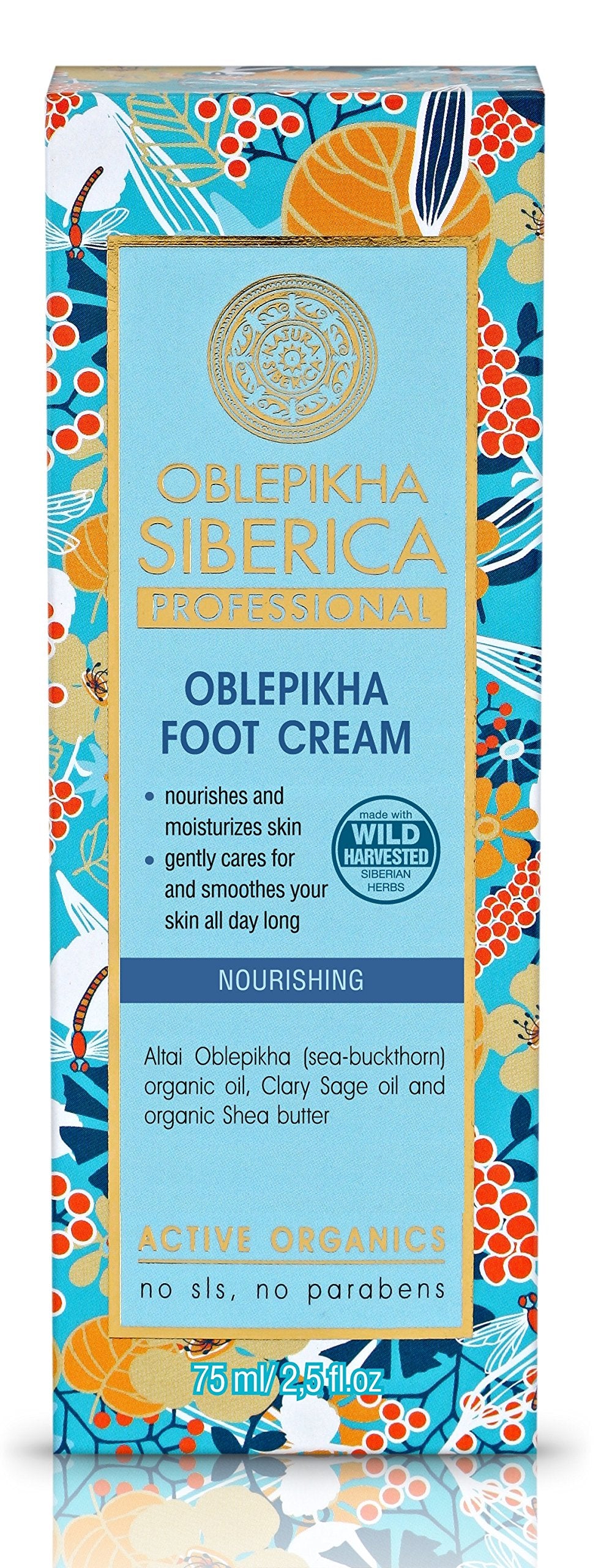 Natura Siberica foot cream texture close-up highlights creamy consistency