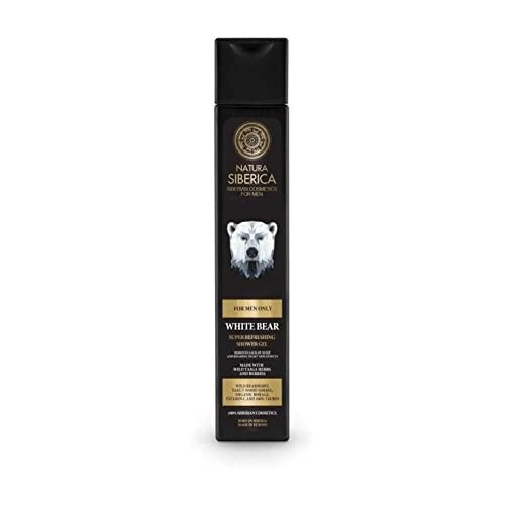 Natura Siberica For Men Only White Bear Shower Gel bottle for refreshing daily cleanse