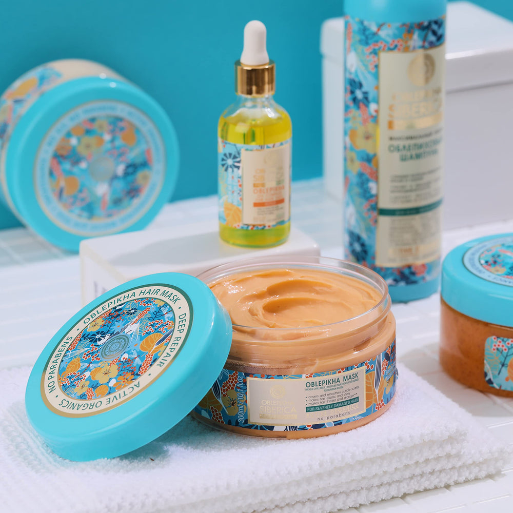 Natura Siberica Moroccan argan oil action emphasizes keratin support and shine.