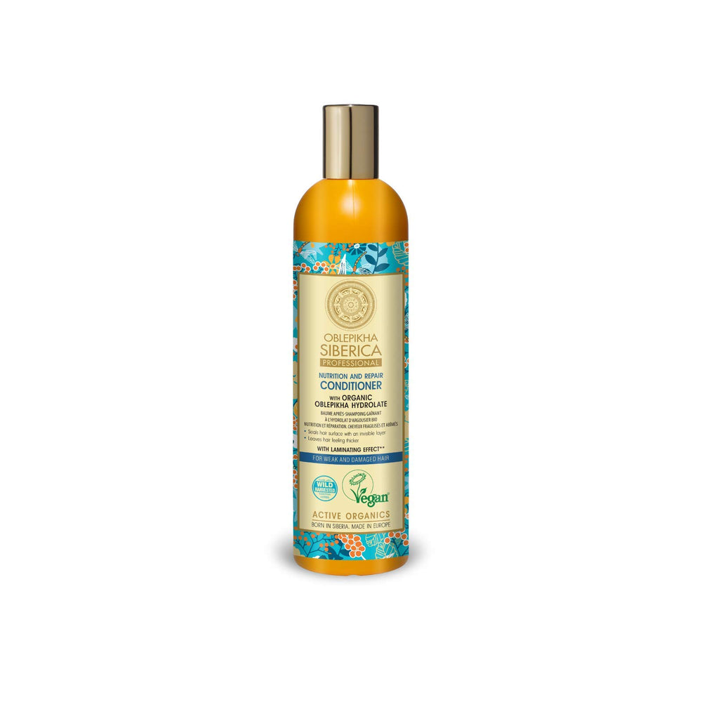 Natura Siberica Oblepikha conditioner bottle front showing lamination effect