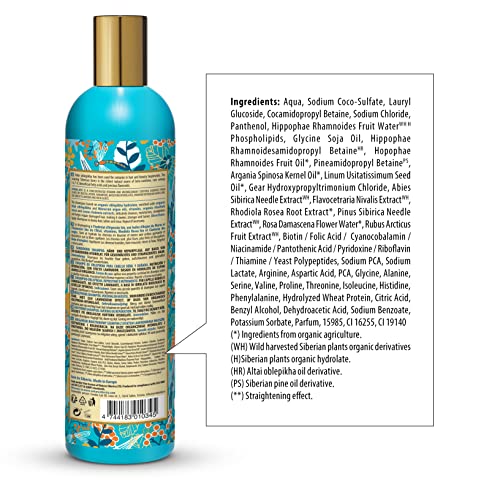 Natura Siberica Oblepikha Shampoo pump dispensing creamy foam for cleansing