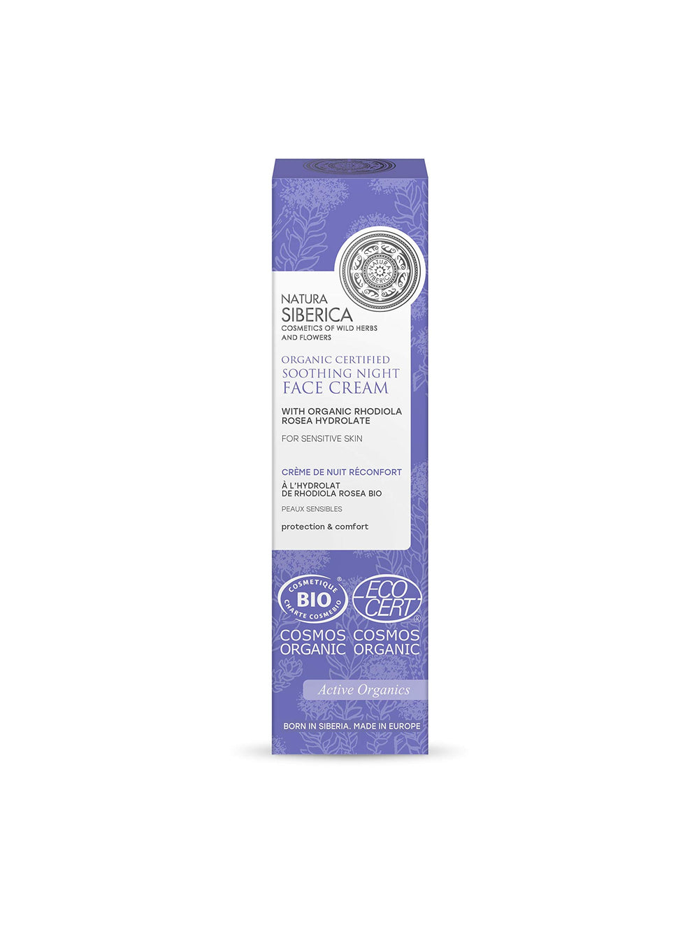 Natura Siberica Rhodiola night cream application promotes overnight hydration and recovery.
