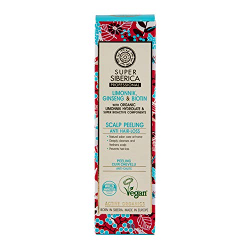 Natura Siberica Super Limonnik Ginseng texture application demonstrates peeling benefits for clean scalp.