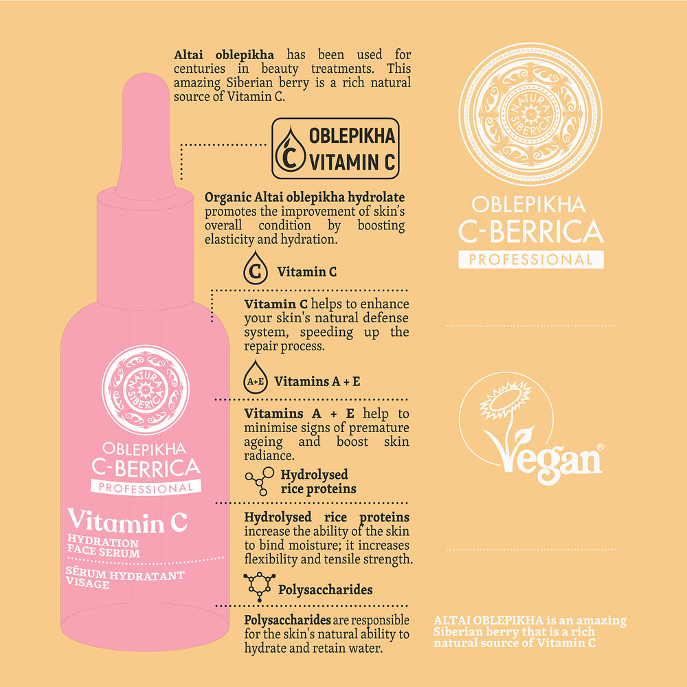 Natura Siberica vitamin A ingredient close-up supports skin vitality.