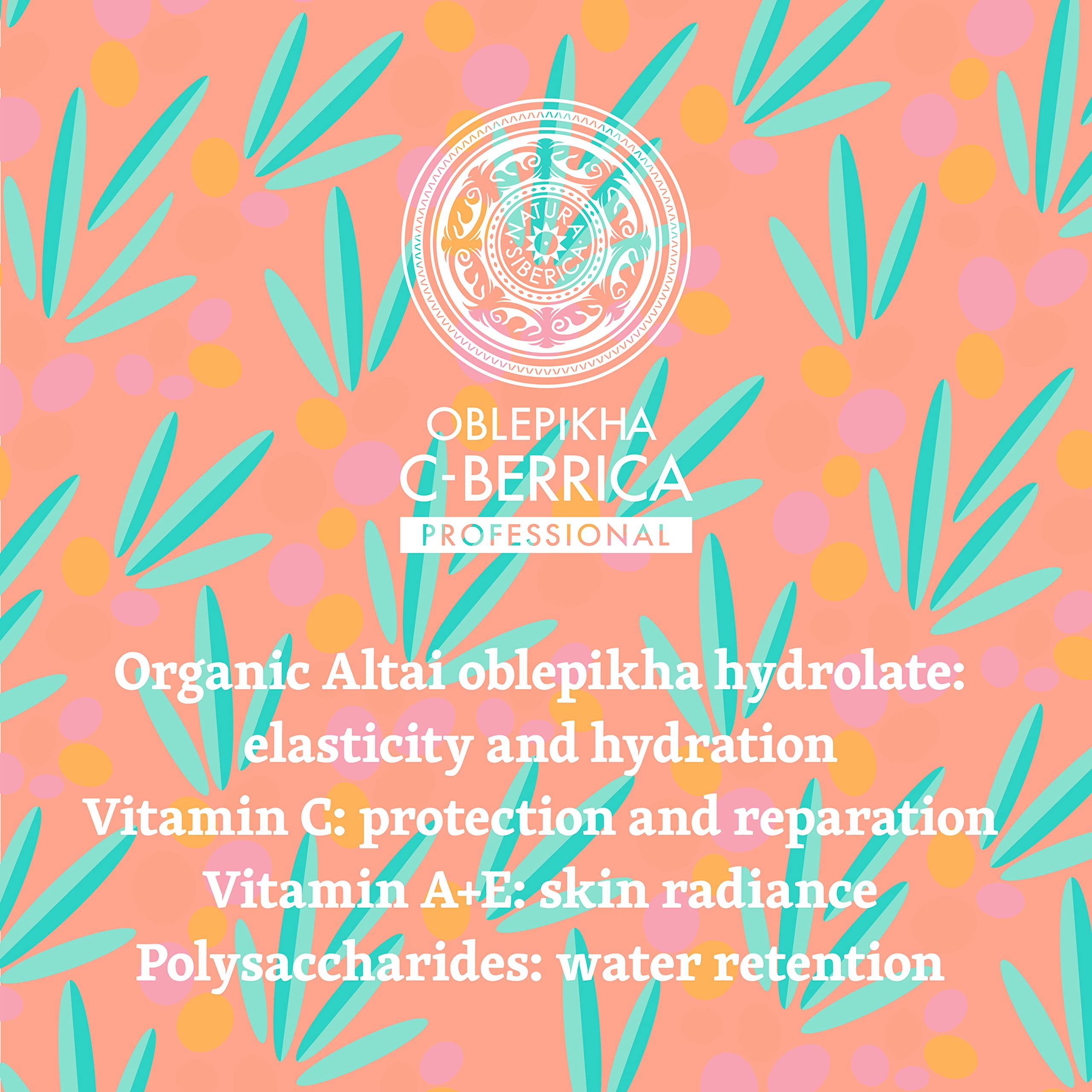 Natura Siberica vitamin E ingredient close-up signals antioxidant support.