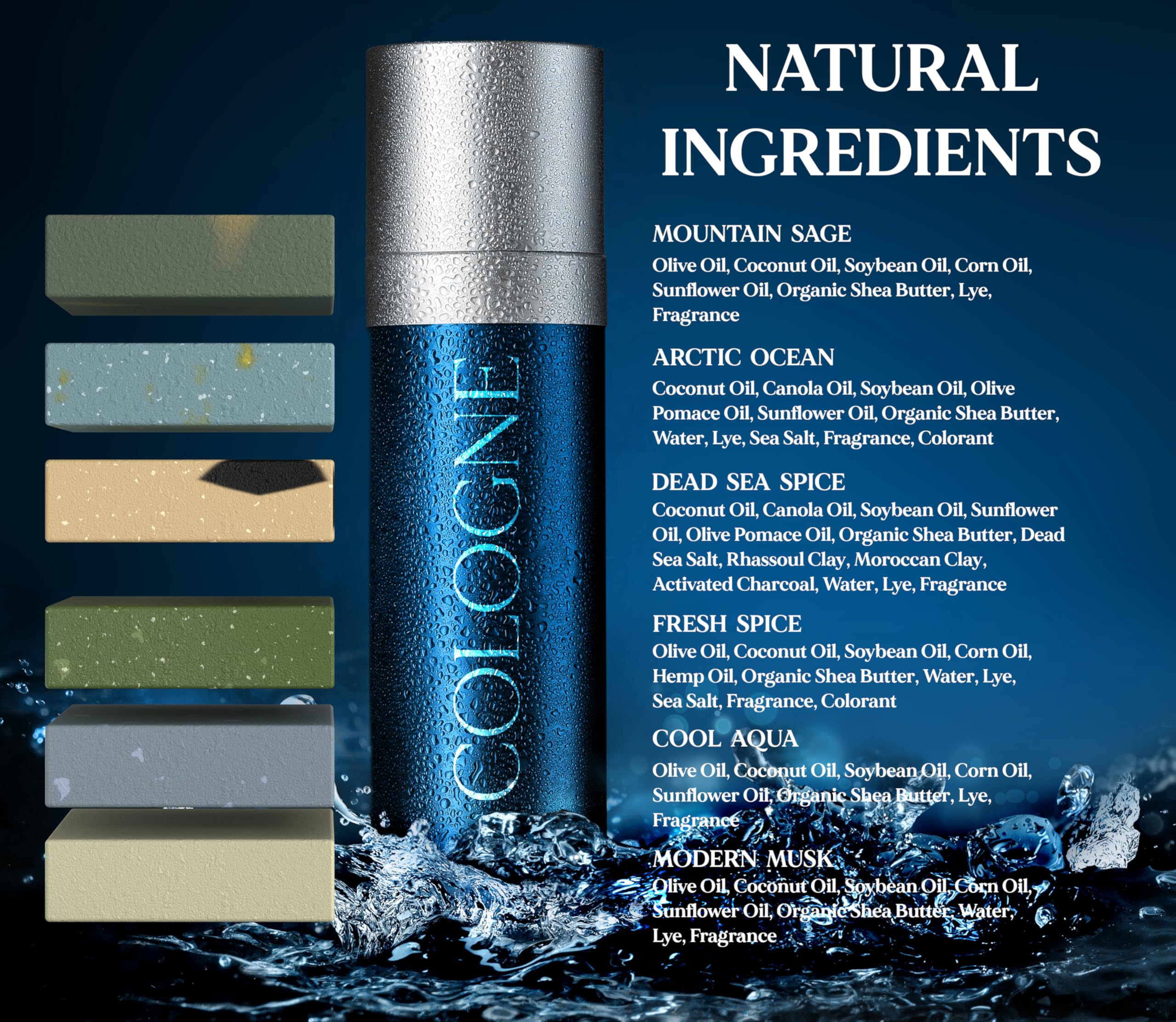 NATURAL AMERICAN men's bar soap handmade in the USA showcasing artisanal craftsmanship