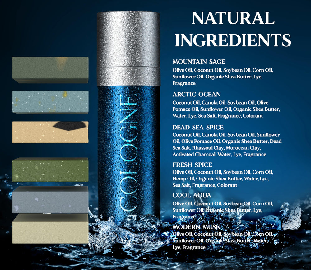 NATURAL AMERICAN men's bar soap handmade in the USA showcasing artisanal craftsmanship