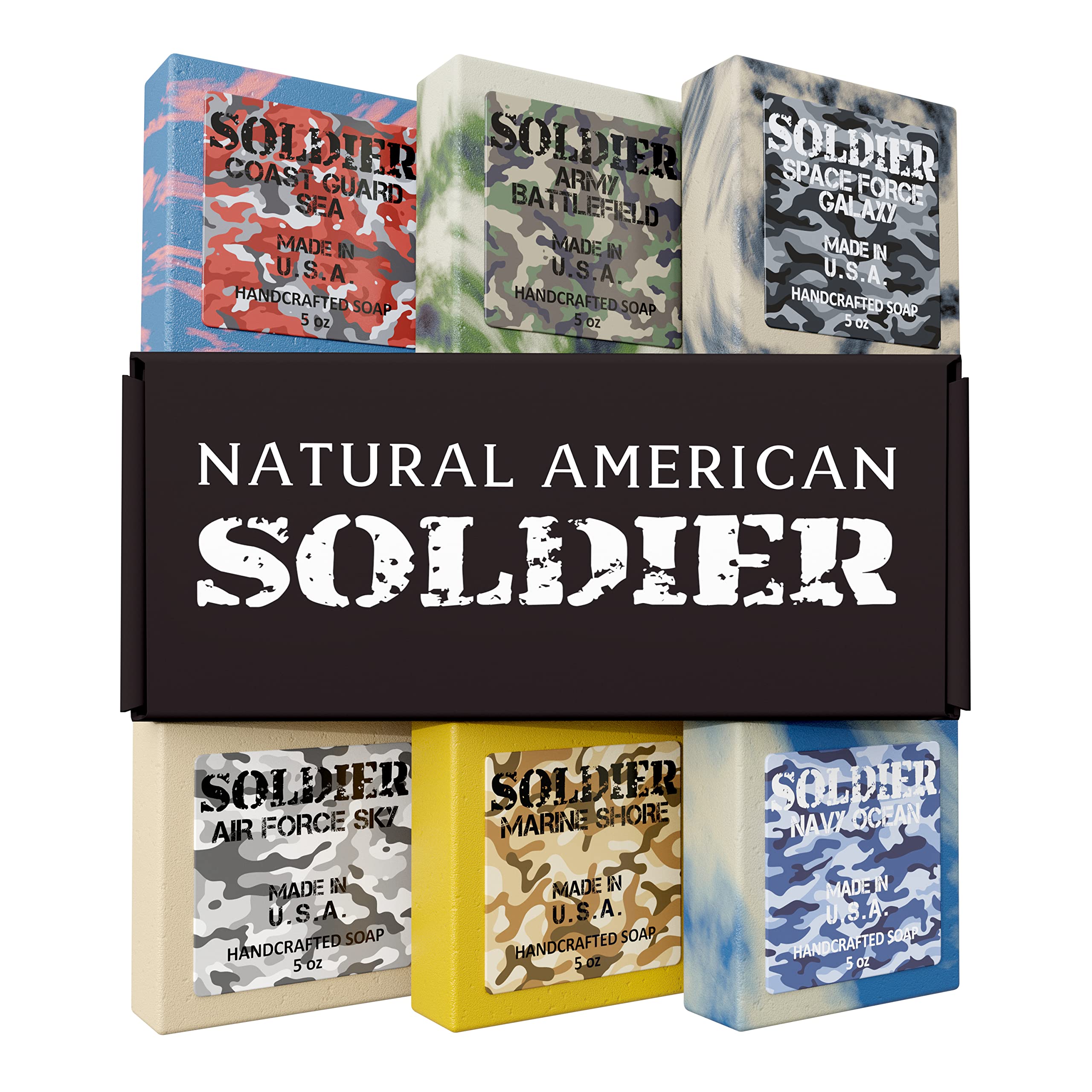 NATURAL AMERICAN SOLDIER bar soap Air Force Sky scent for refreshing cleansing.