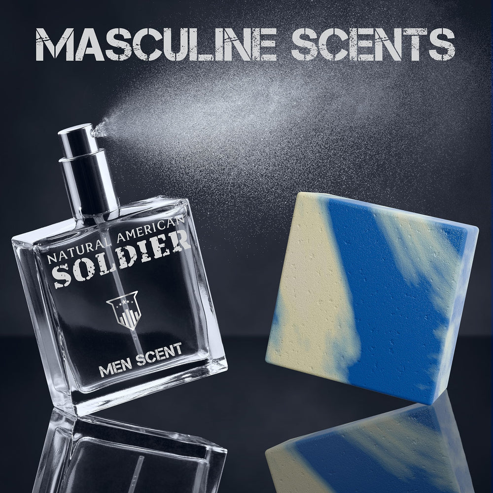 NATURAL AMERICAN SOLDIER bar soap Marine Shore fragrance for hydrating cleanse.
