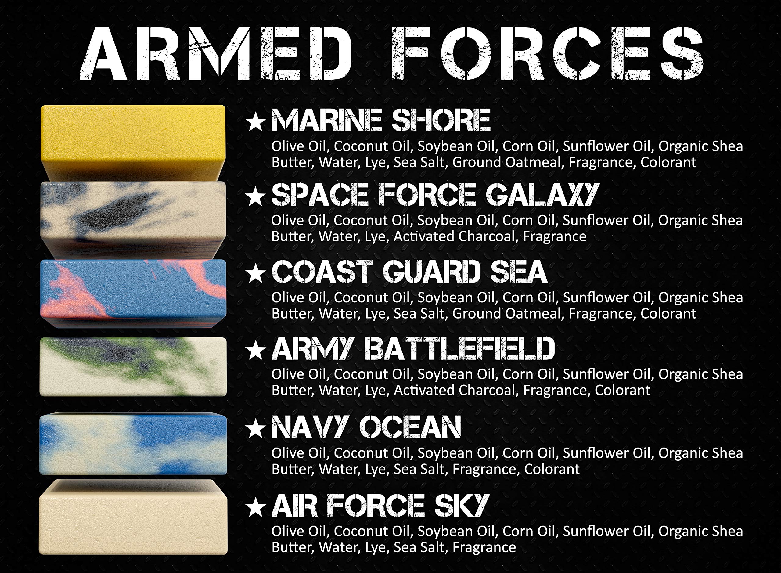NATURAL AMERICAN SOLDIER bar soap Navy Ocean scent for durable moisture.