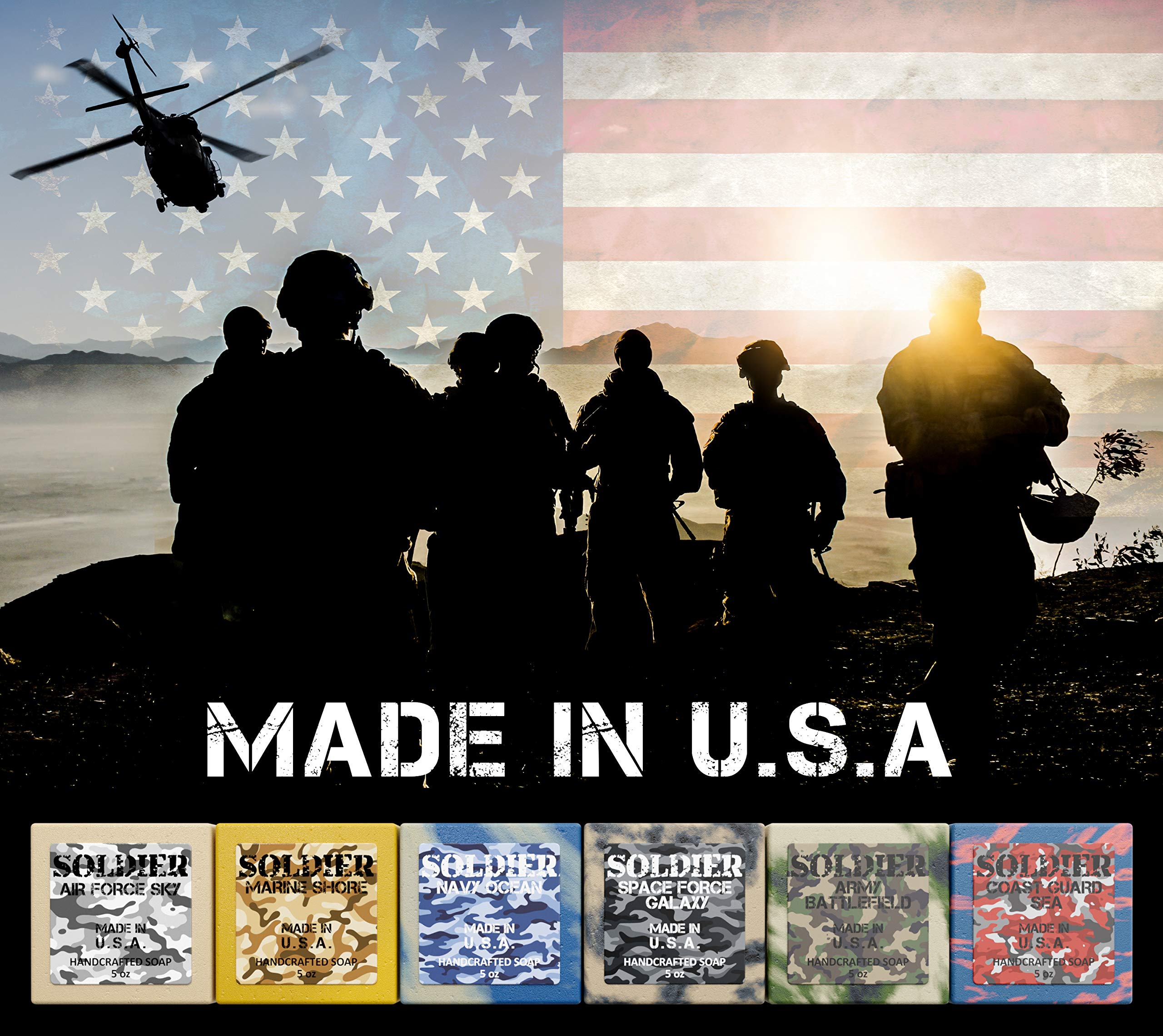 NATURAL AMERICAN SOLDIER bar soap Space Force Galaxy aroma for bold freshness.
