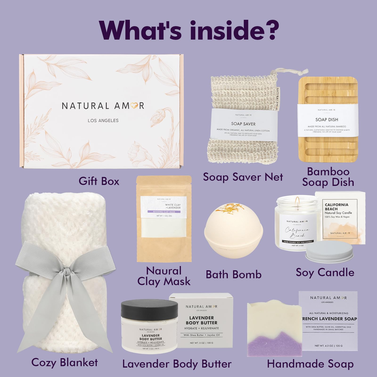 Natural Amor Los Angeles lavender body butter provides soothing hydration