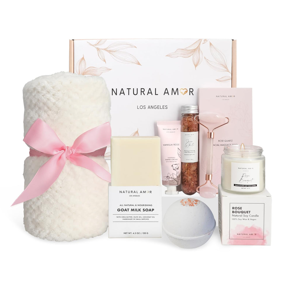 Natural Amor Los Angeles spa gift set jade roller for soothing facial pampering