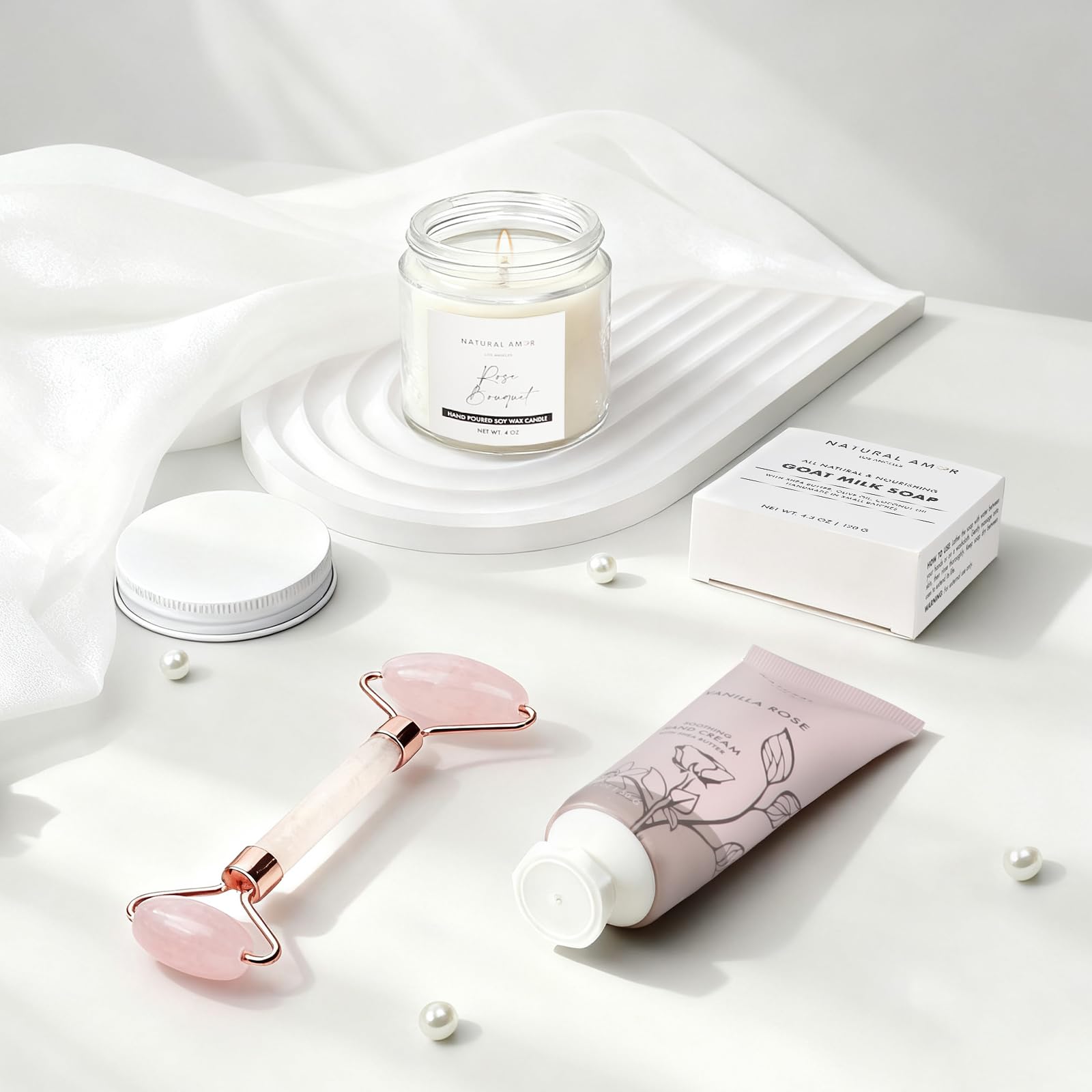 Natural Amor Los Angeles spa gift set scented candle for ambient tranquility