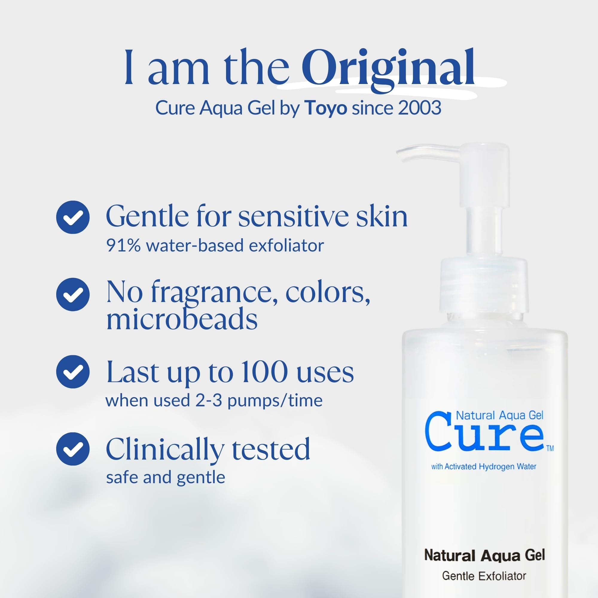 Natural Aqua Gel Cure pump application shows long-lasting skin softness.