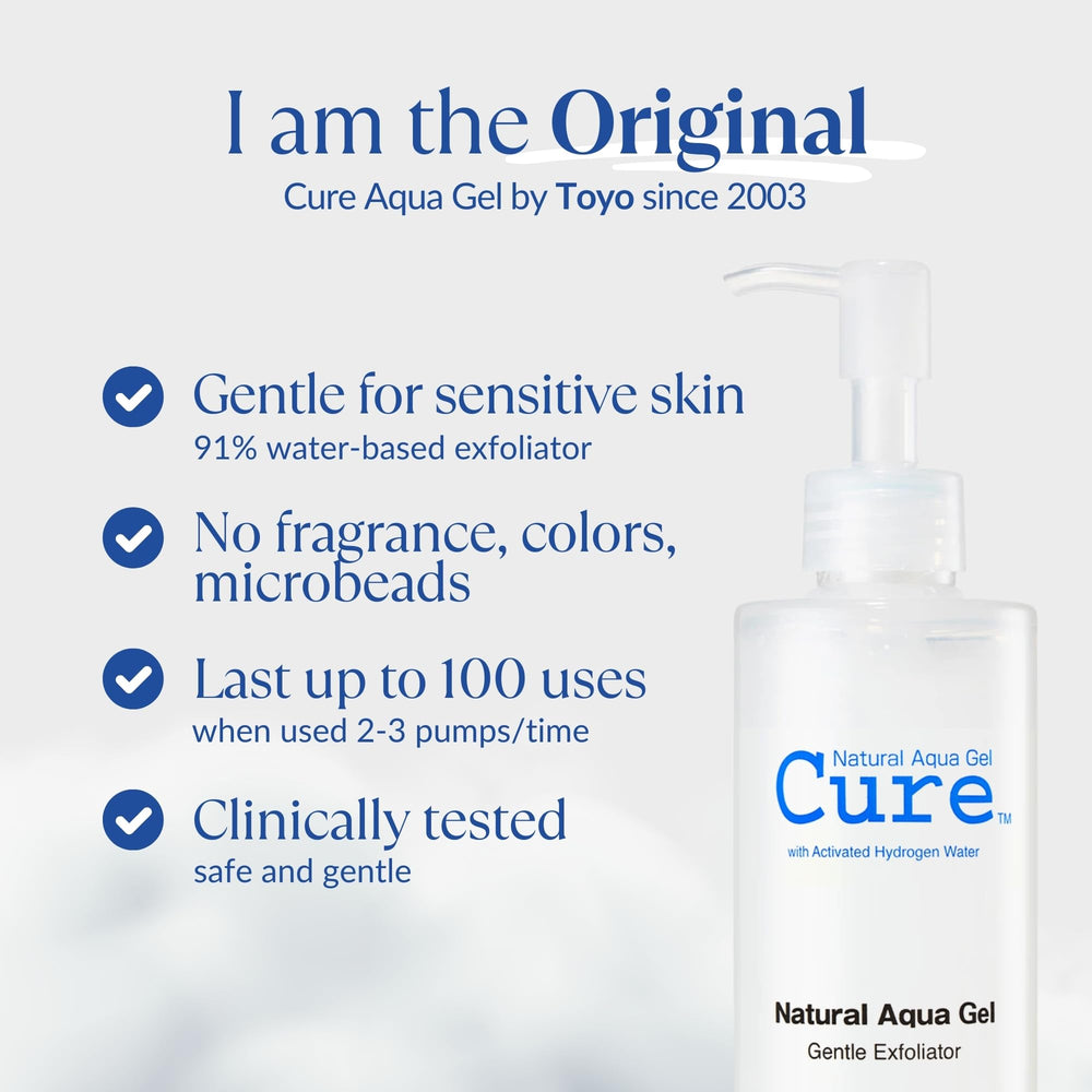 Natural Aqua Gel Cure pump application shows long-lasting skin softness.