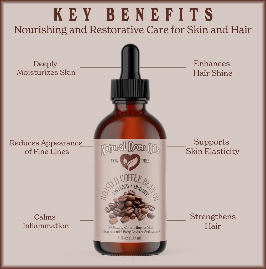 Natural Born Oils coffee oil applied to skin for moisturizing glow