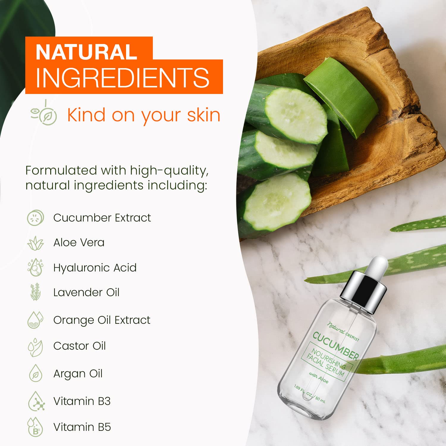 Natural Chemist Cucumber Aloe Serum applied to face during routine