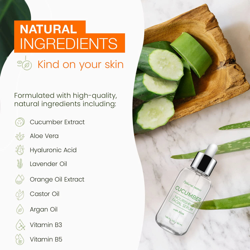 Natural Chemist Cucumber Aloe Serum applied to face during routine