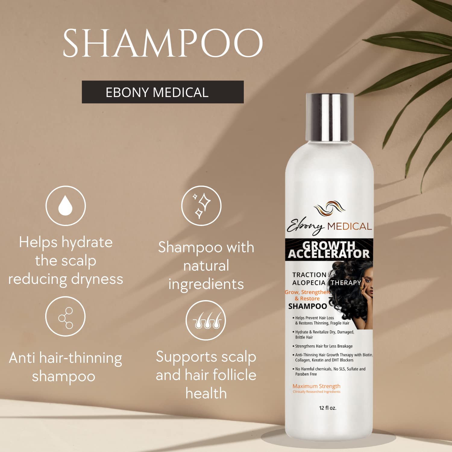 Natural Curves Ebony creamy lather demonstrates gentle cleansing for thinning hair.