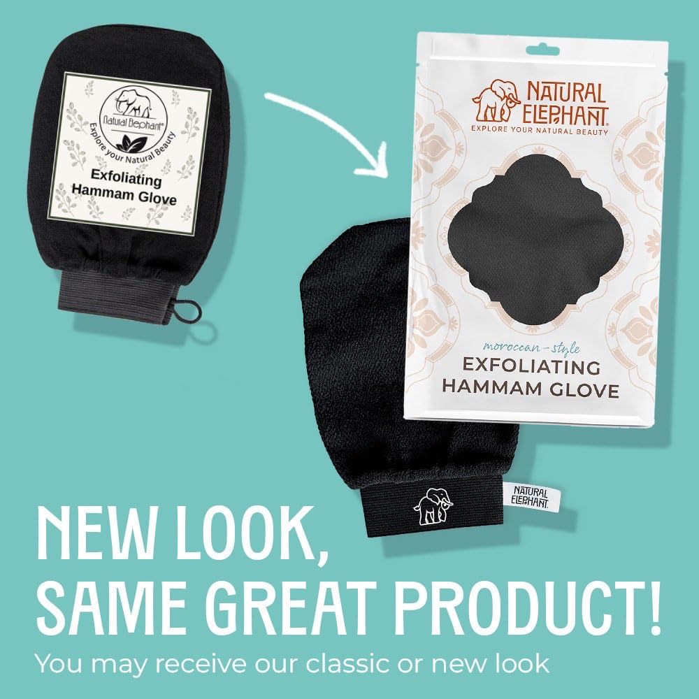 Natural Elephant bathroom skincare ritual suggesting cleansing and exfoliation benefits.