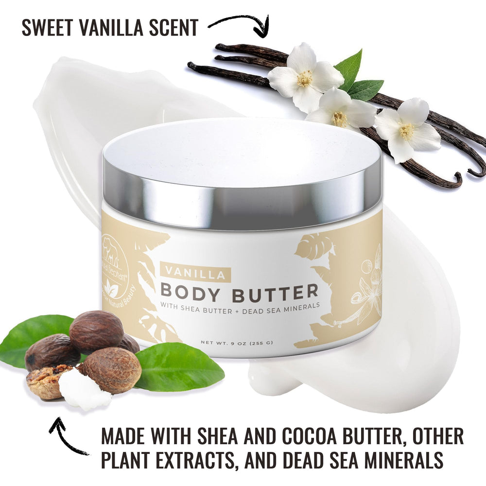 Natural Elephant Dead Sea minerals ingredient panel highlighting minerals