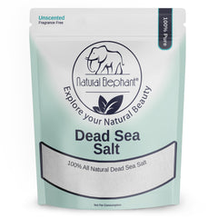 Natural Elephant Dead Sea Salt bulk bag for a mineral-rich soak and spa-like relaxation.