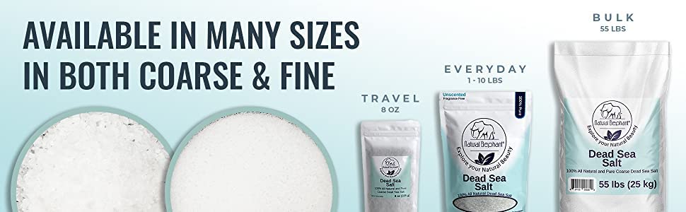 Natural Elephant Dead Sea Salt for skincare routine hydrates and balances the skin.