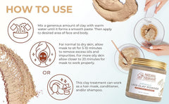 Natural Elephant Ghassoul clay paste for face gentle cleansing and refresh