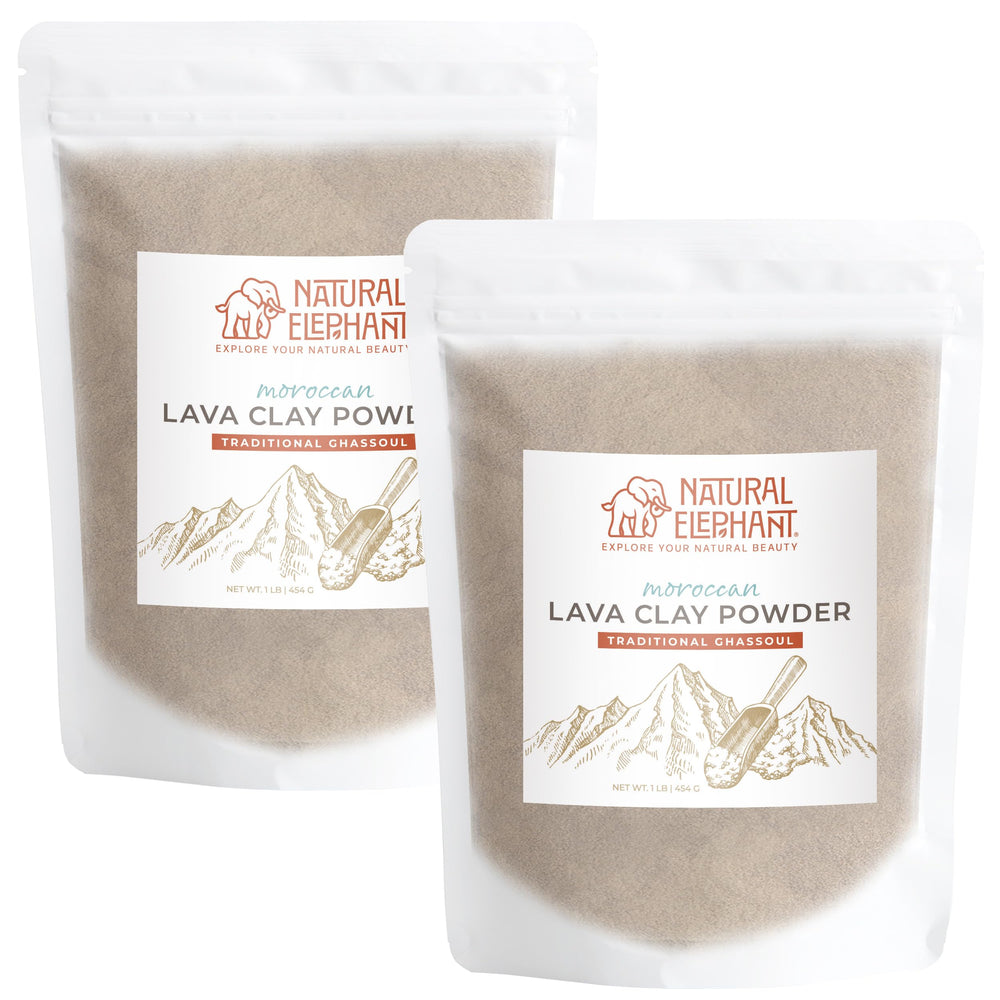 Natural Elephant Ghassoul clay powder pack for at home skin and hair care