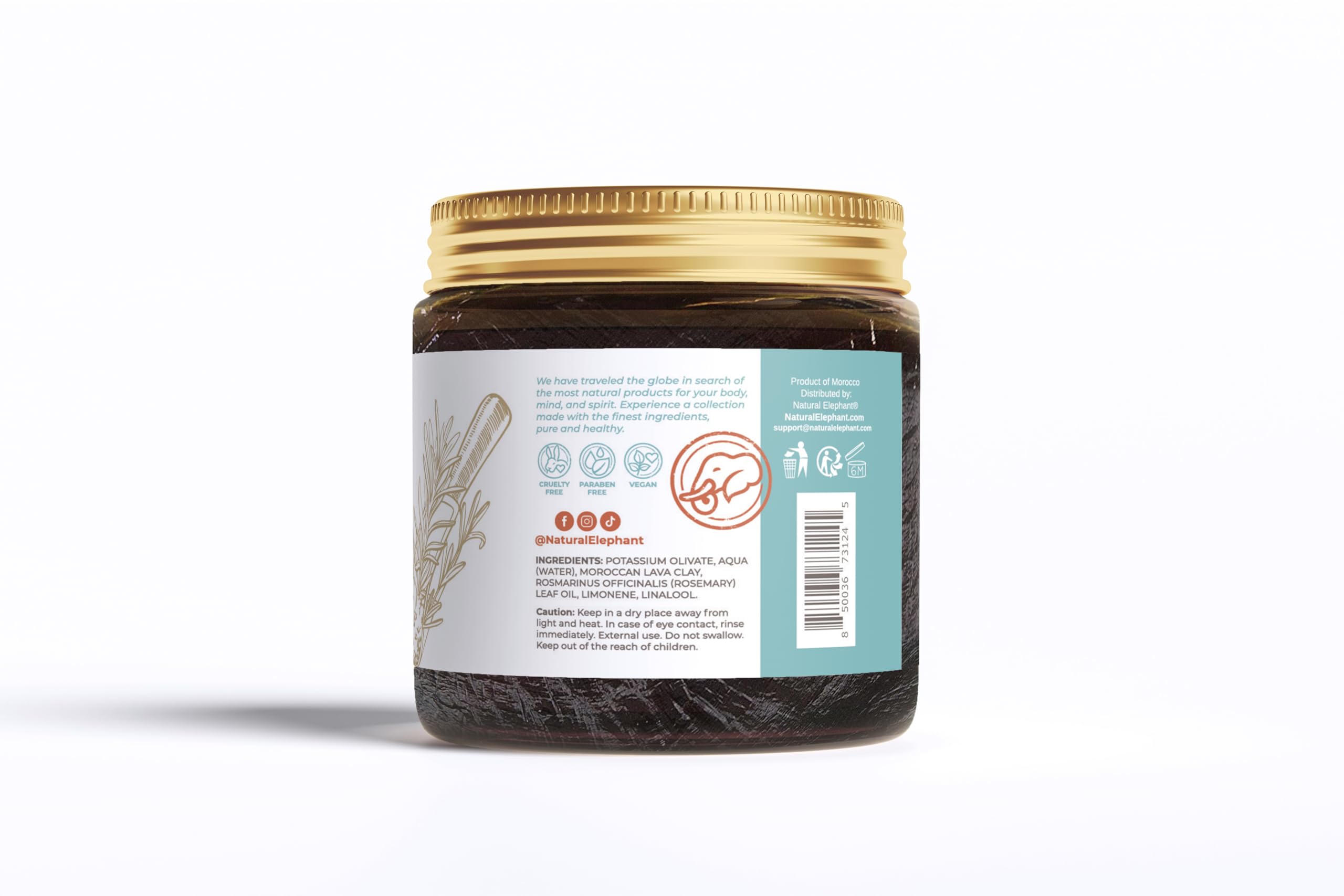 Natural Elephant Moroccan Black Soap on tiles sets a spa-at-home mood