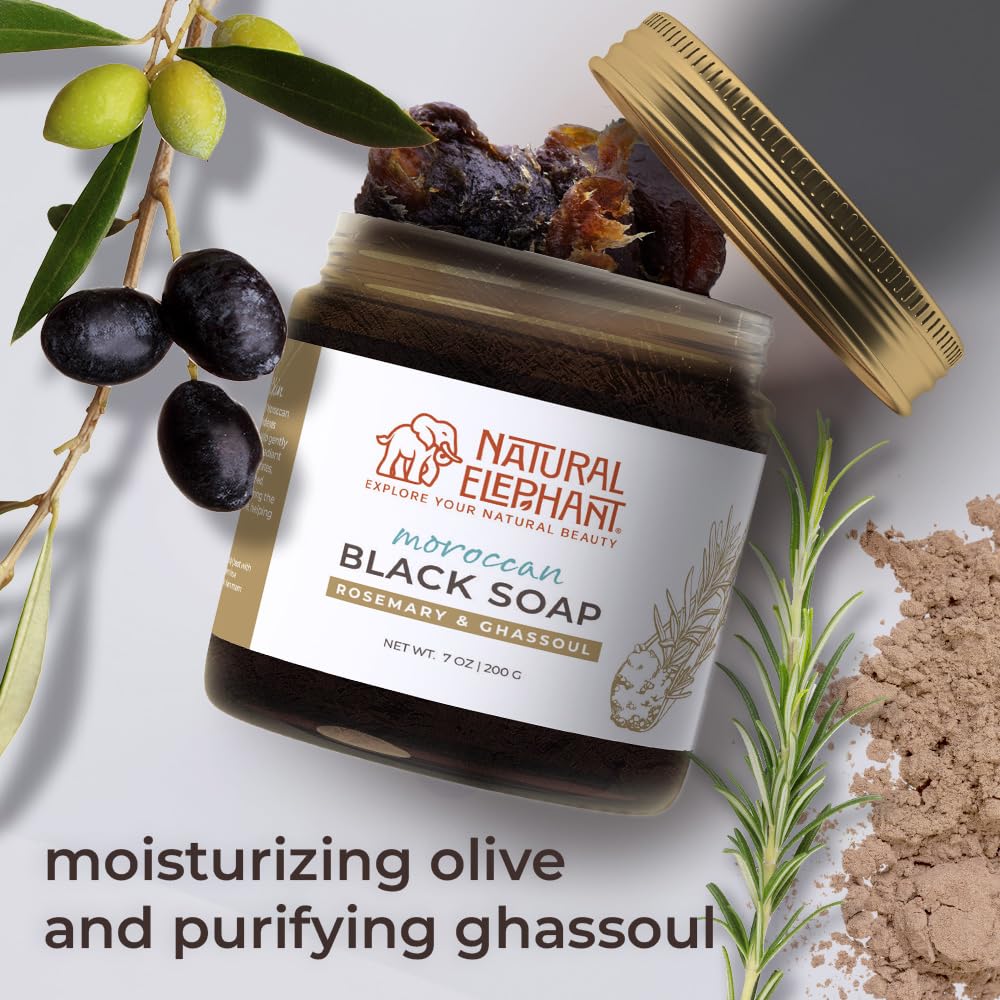 Natural Elephant Moroccan Black Soap lather forms rich bubbles for a thorough cleanse
