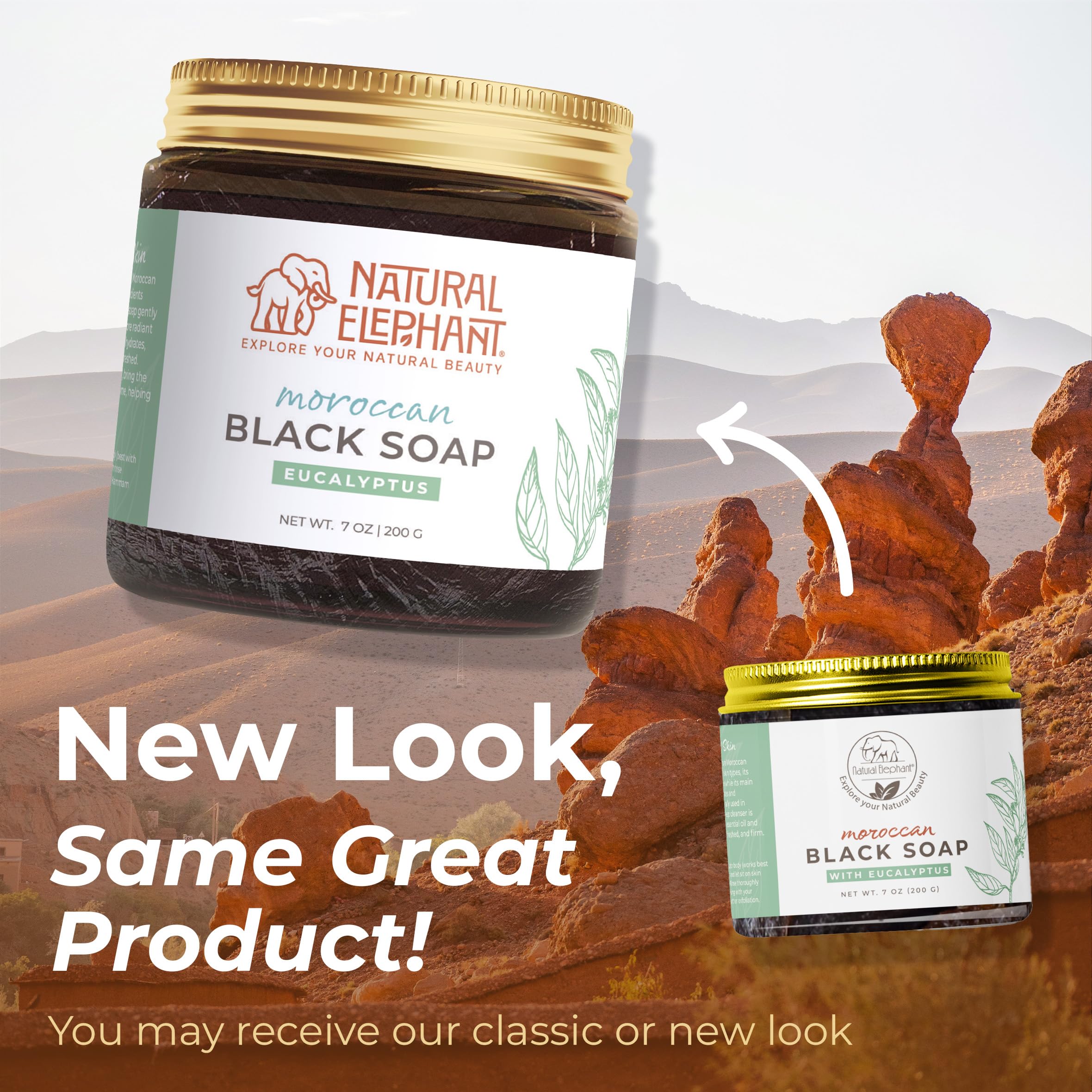 Natural Elephant Moroccan Black Soap rosemary-note enhances refreshing after-feel