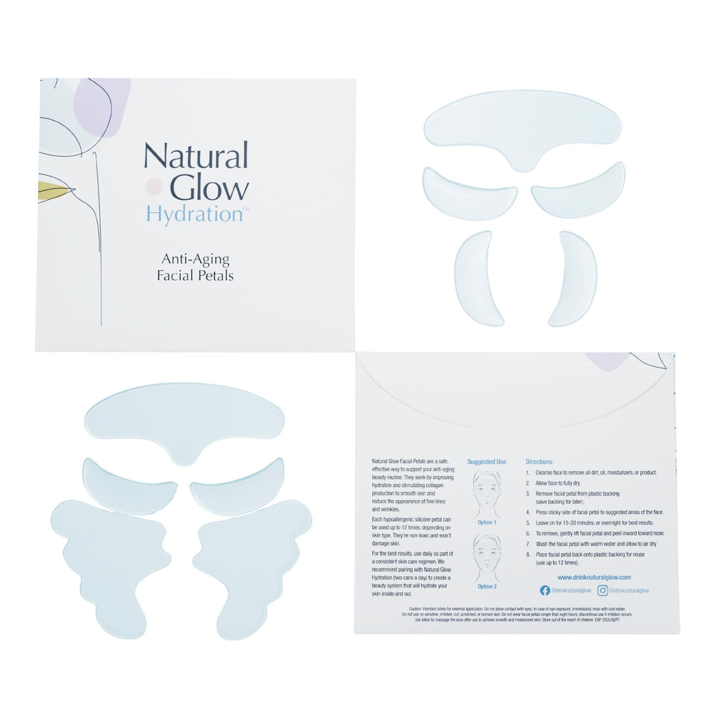 Natural Glow Hydration Petals forehead patch soft silicone contour for smoother-looking forehead lines.
