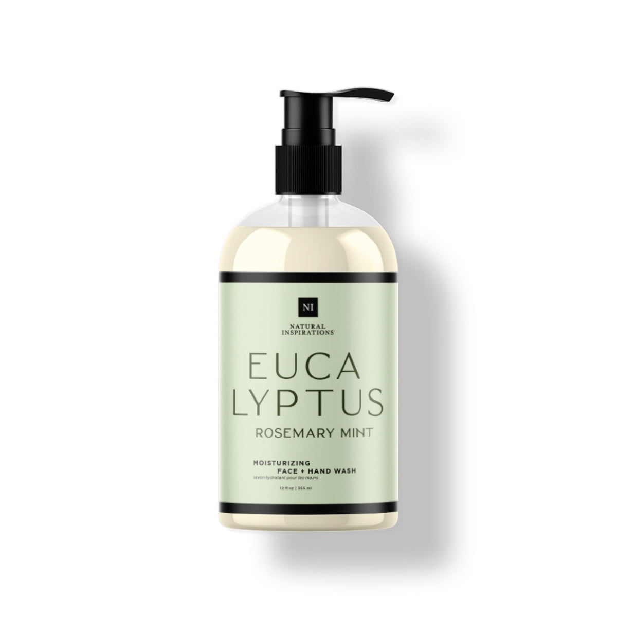 Natural Inspirations hand wash bottle with eucalyptus fragrance for a gentle daily cleanse.