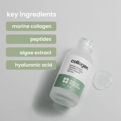 Natural Outcome collagen serum packaging with clean label and fragrance-free design.