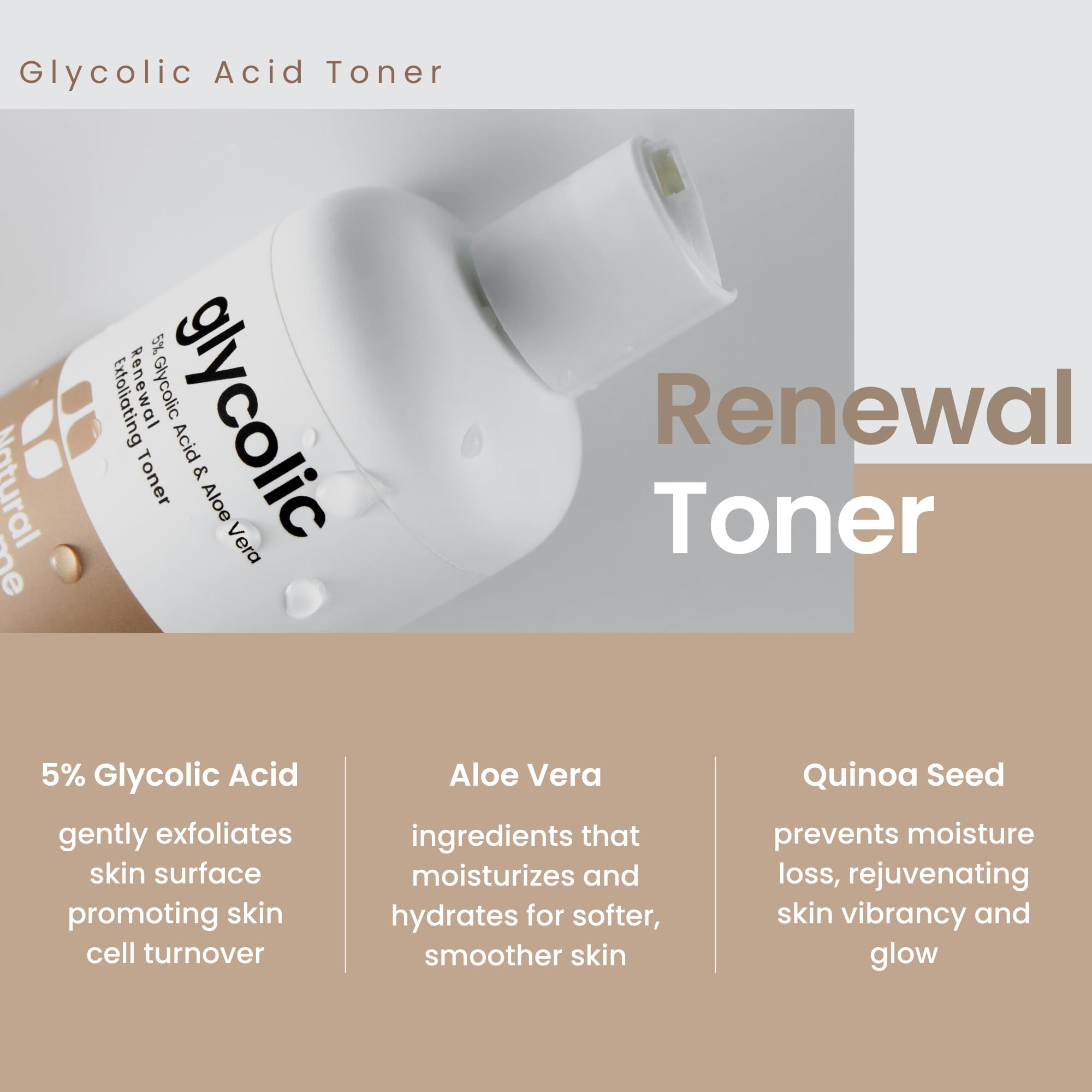 Natural Outcome Glycolic Toner brightens and evens skin tone