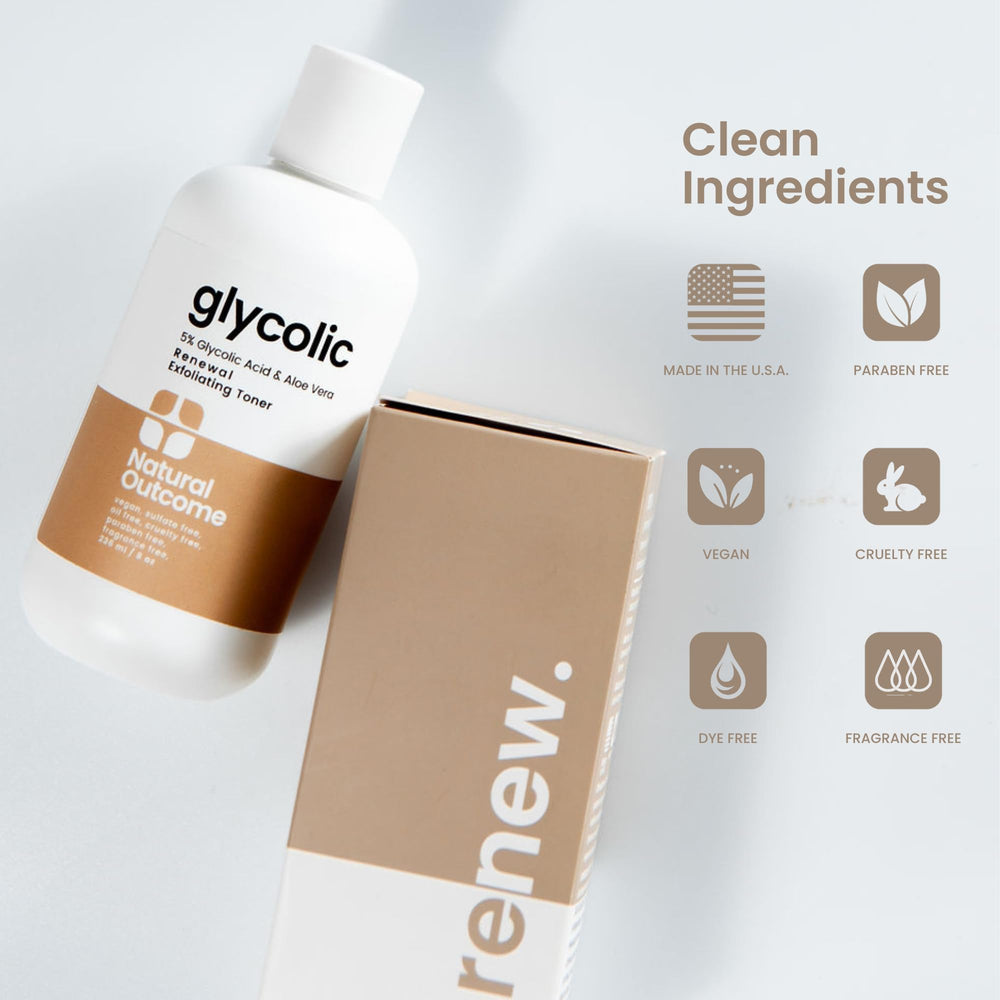 Natural Outcome Glycolic Toner supports skin hydration barrier