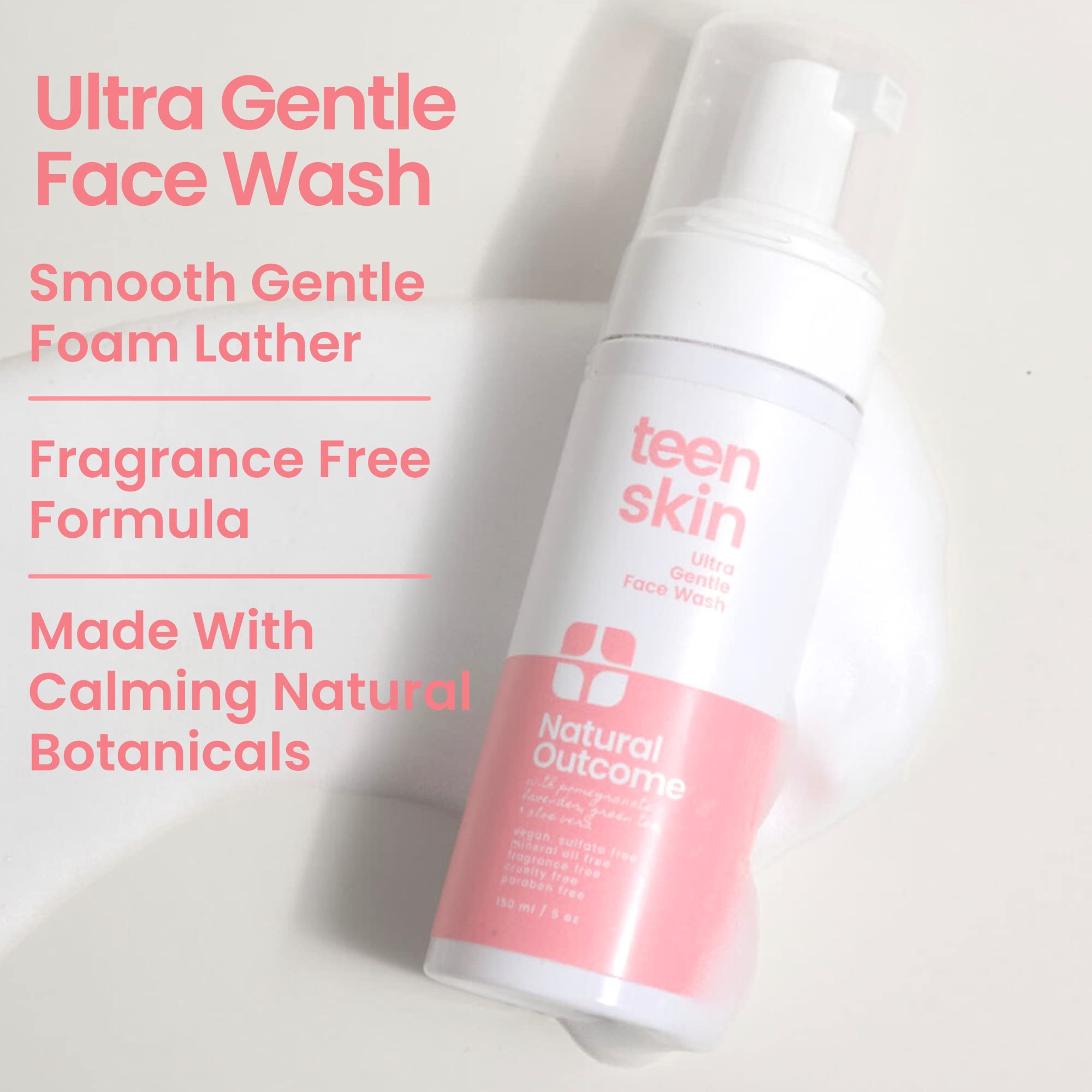 Natural Outcome kids face wash packaging designed for tweens' routines.