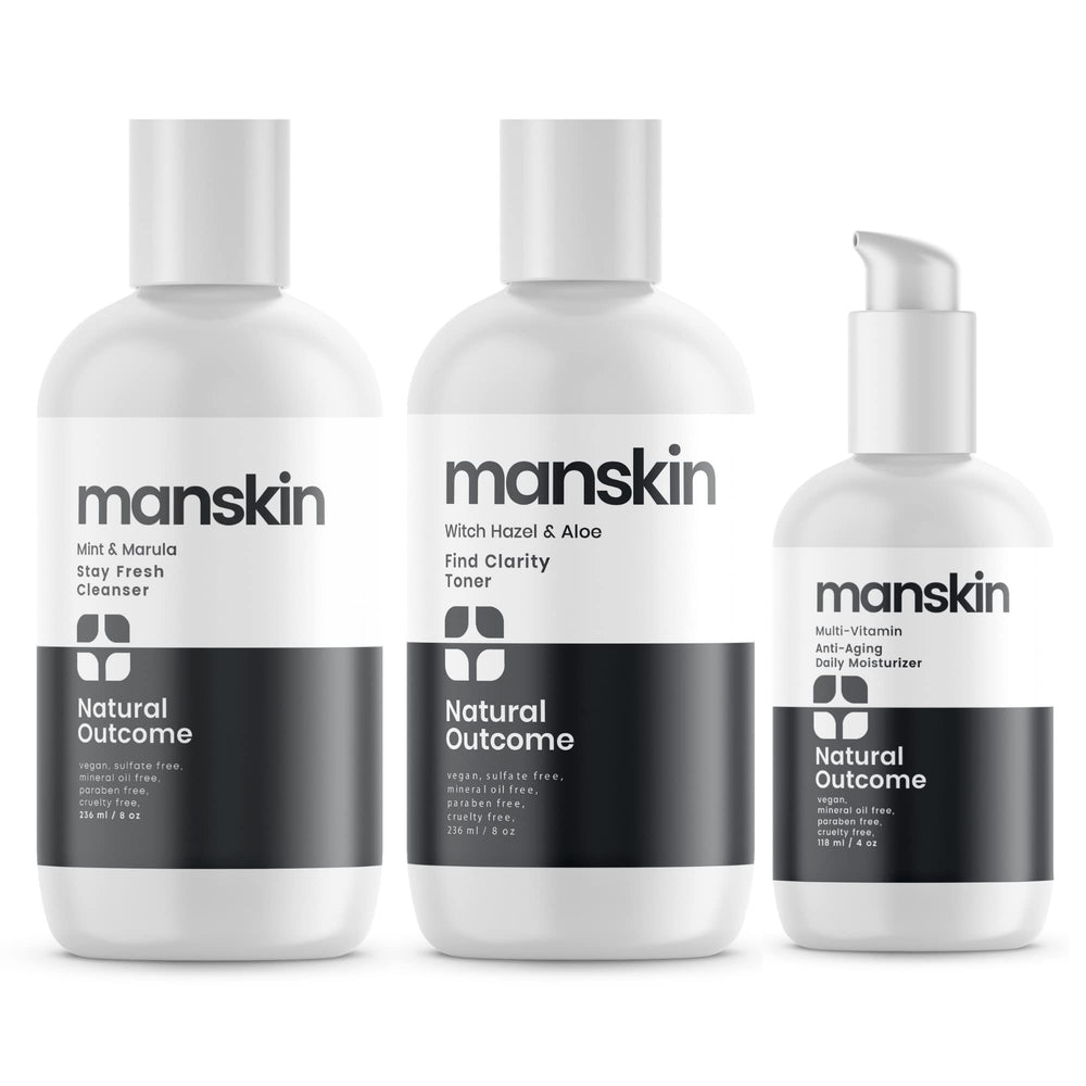 Natural Outcome daily routine image showing a simple 3-step regimen