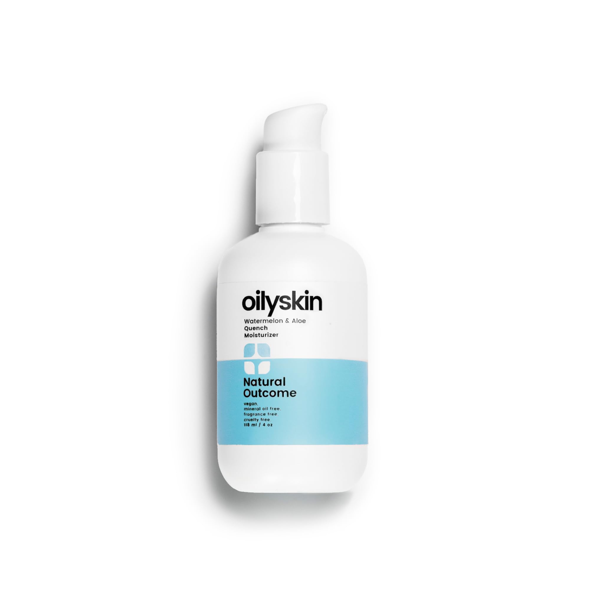4-ounce pump bottle of Natural Outcome oil-free moisturizer.