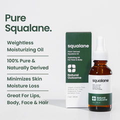 Hands applying Natural Outcome Pure Squalane Oil for quick absorption